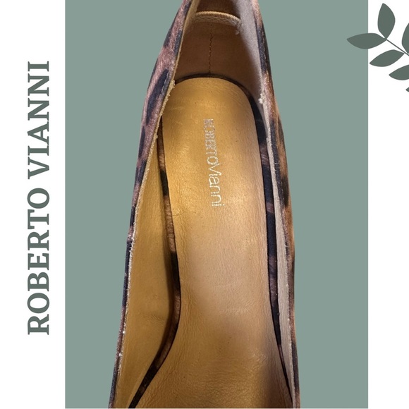 Roberto Vianni Cheetah Print Platform Heel Pump Shoe Size 38 - Picture 8 of 10